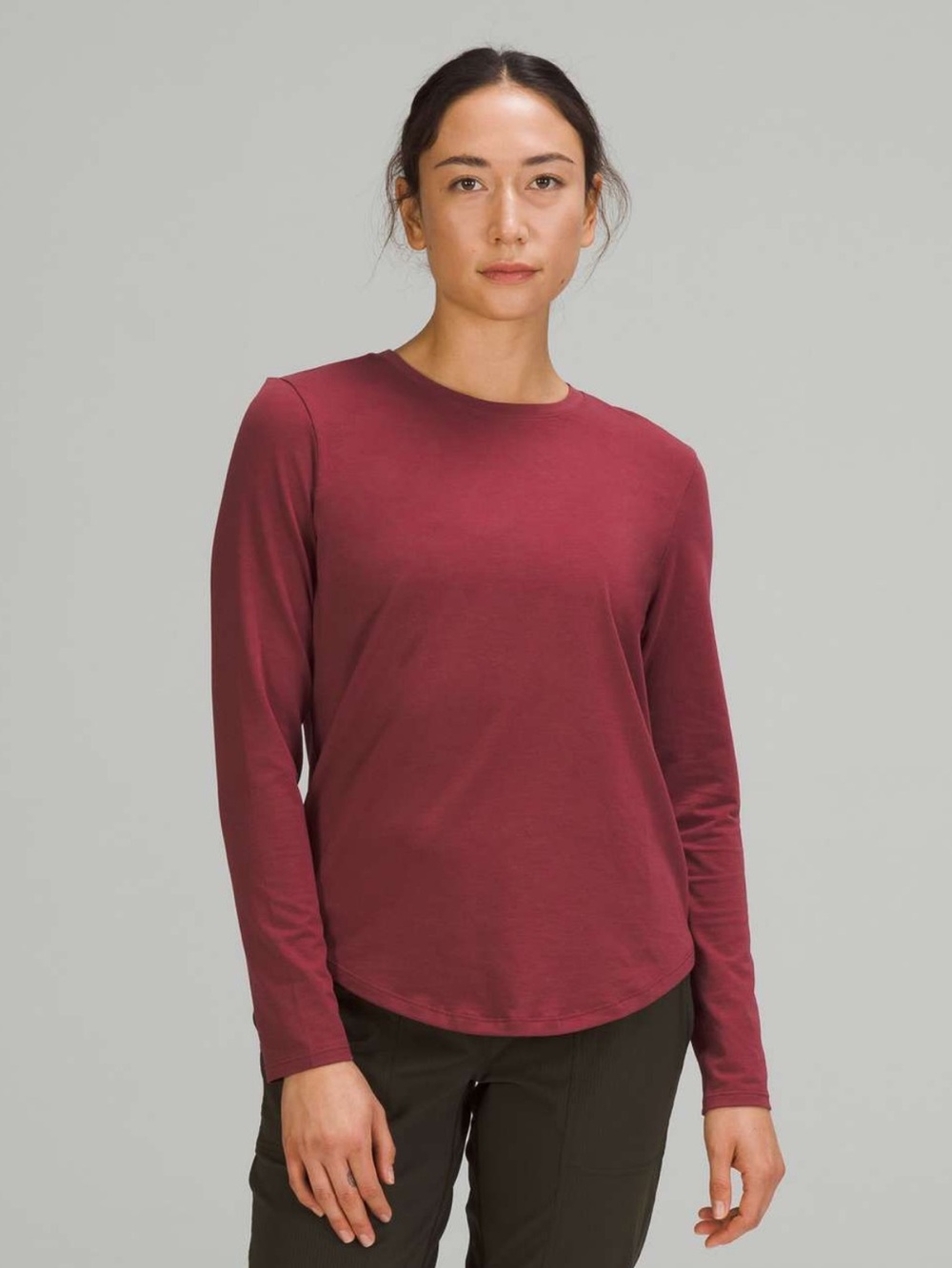 Lululemon Love Long Sleeve Shirt Mulled Wine Pima Cotton Large